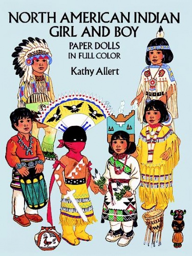 North American Indian Girl and Boy Paper Dolls in Full Color