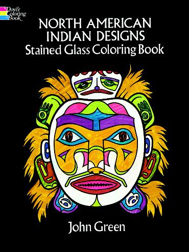 North American Indian Designs Stained Glass Coloring Book