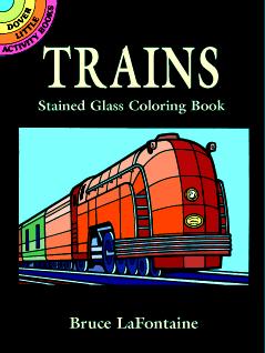Train Stained Glass Coloring Book