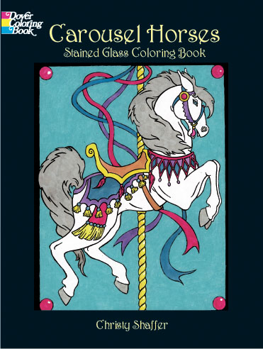 Carousel Horses Stained Glass Coloring Book