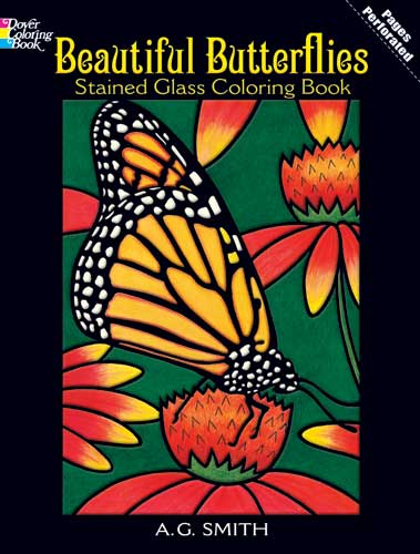 Beautiful Butterflies Stained Glass Coloring Book