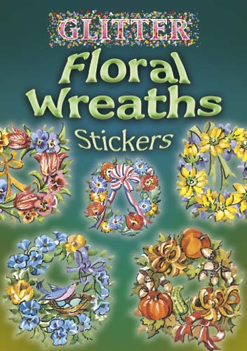 Glitter Floral Wreaths Stickers