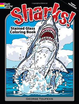 Sharks! Stained Glass Coloring Book