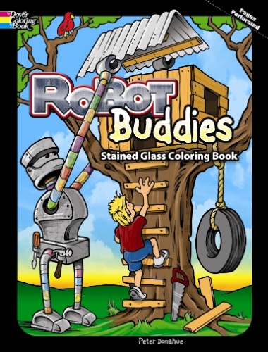 Robot Buddies Stained Glass Coloring Book