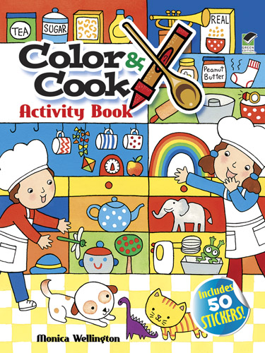 Color & Cook Activity Book with 50 Stickers!