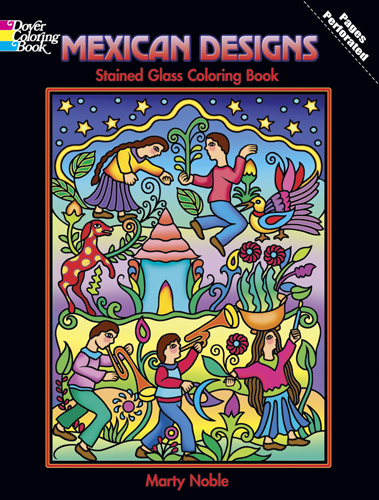 Mexican Designs Stained Glass Coloring Book