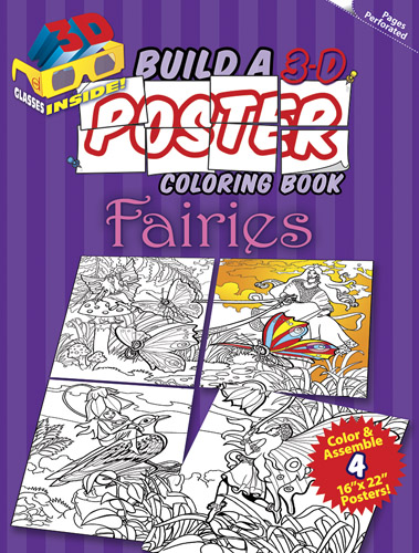 Build a 3-D Poster Coloring Book - Fairies