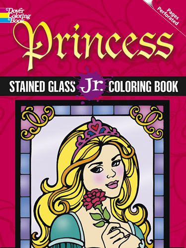 Princess Stained Glass Jr. Coloring Book