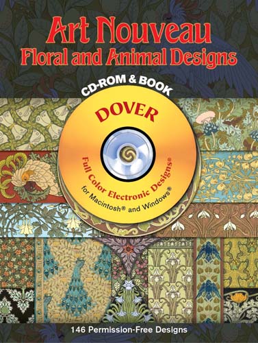 Art-Nouveau Floral and Animal Designs CD-Rom and Book