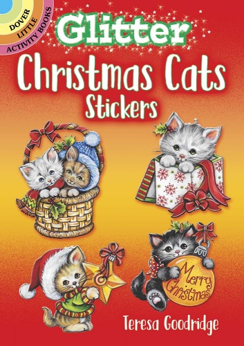 Glitter Christmas Cats Stickers