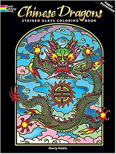 Chinese Dragons Stained Glass Coloring Book