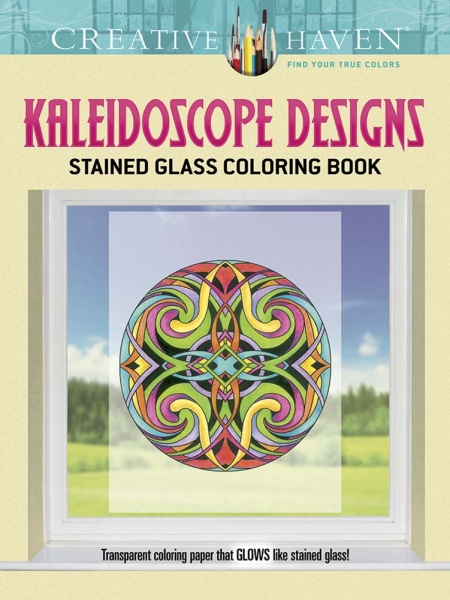 Creative Haven Kaleidoscope Designs Stained Glass Coloring Book