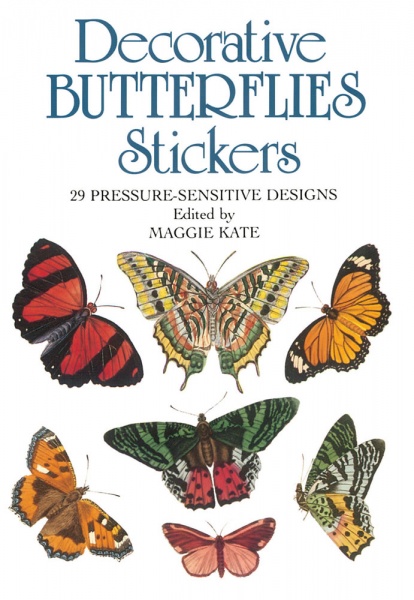 Decorative Butterflies Stickers: 29 Pressure-Sensitive Designs