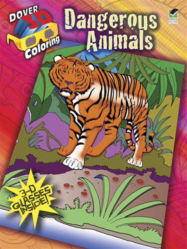 3-D Coloring Book--Dangerous Animals