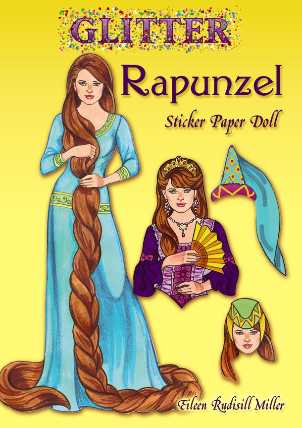 Glitter Rapunzel Sticker Paper Doll