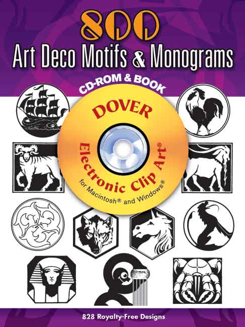 800 Art Deco Motifs and Monograms CD ROM and Book