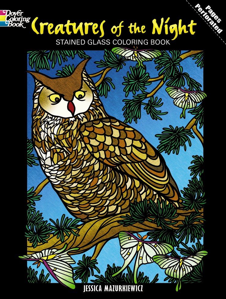 Creatures of the Night Stained Glass Coloring Book