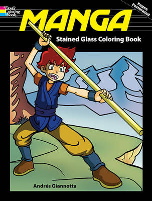 Manga Stained Glass Coloring Book