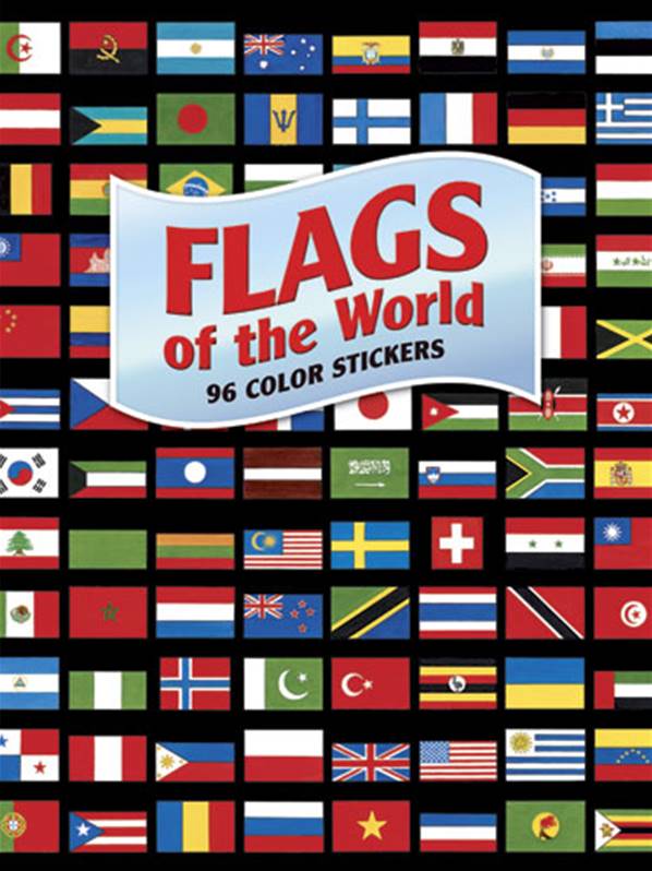 Flags of the World: 96 Color Stickers