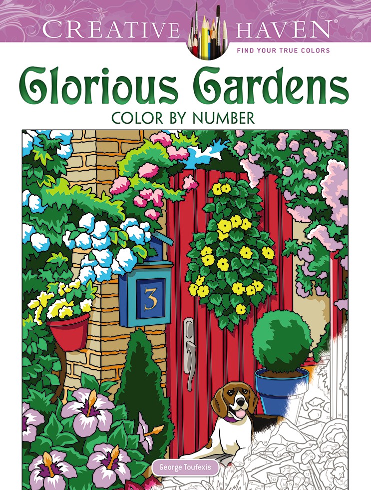 Creative Haven Glorious Gardens Color by Number Coloring Book