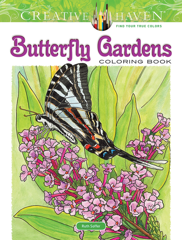 Creative Haven Butterfly Gardens Coloring Book - Dover Books
