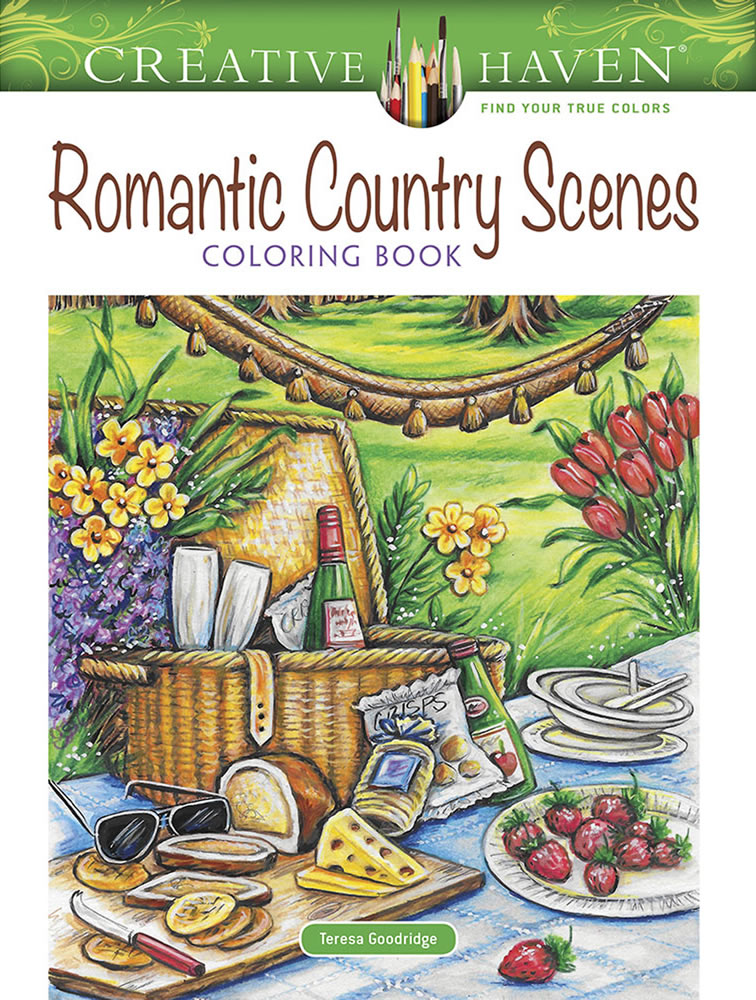 Creative Haven Romantic Country Scenes Coloring Book - Dover Books